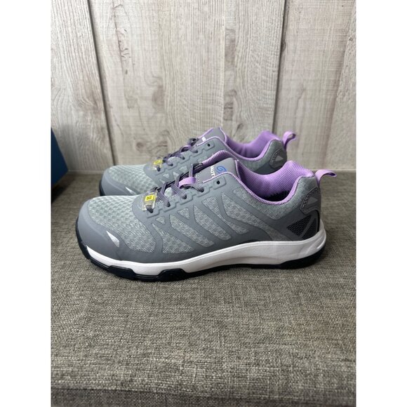 Nautilus Womens Size 9.5 B Gray & Lavender Athletic Work Shoes With Safety Toe - Picture 4 of 9